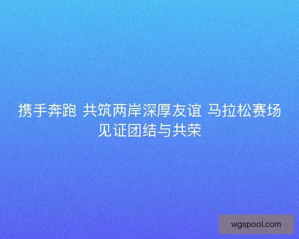 携手奔跑 共筑两岸深厚友谊 马拉松赛场见证团结与共荣 携手奔跑 共筑两岸深厚友谊 马拉松赛场见证团结与共荣