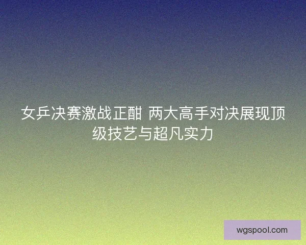女乒决赛激战正酣 两大高手对决展现顶级技艺与超凡实力